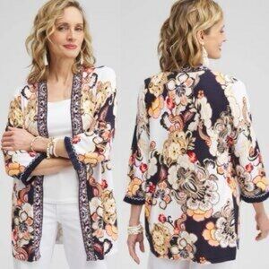 Chicos Knit Printed Kimono
